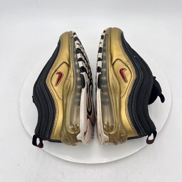 Nike Air Max 97 Men Size 4.5 AT5458-002 Black Metallic Gold Low Top Shoes - Picture 9 of 13